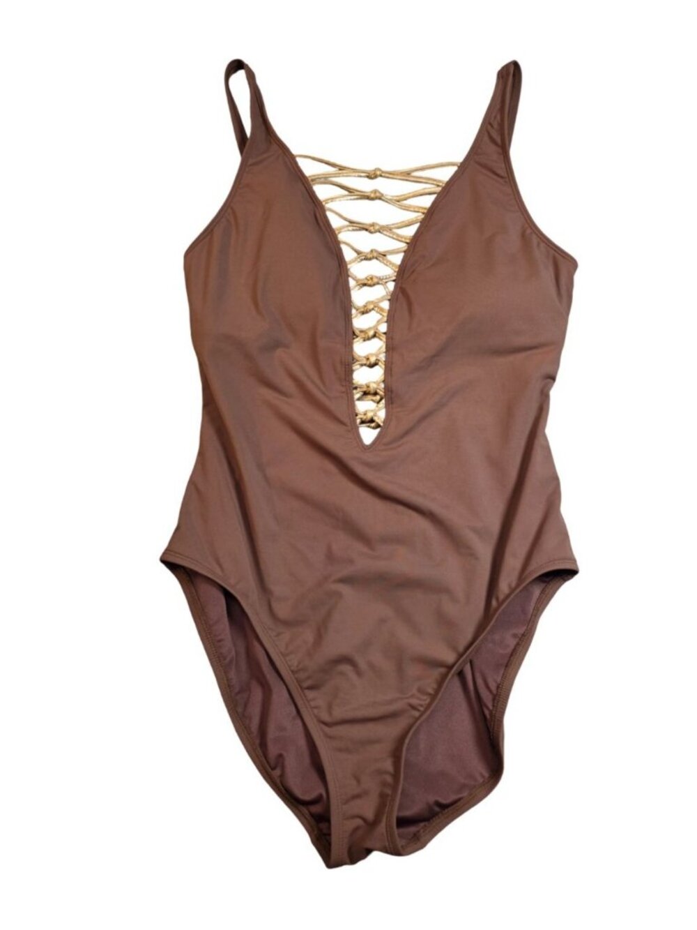 Women's - Bleu Rod Beattie Lace Up Plunge One Piece Swimsuit, Size 12 - Picture 2 of 9